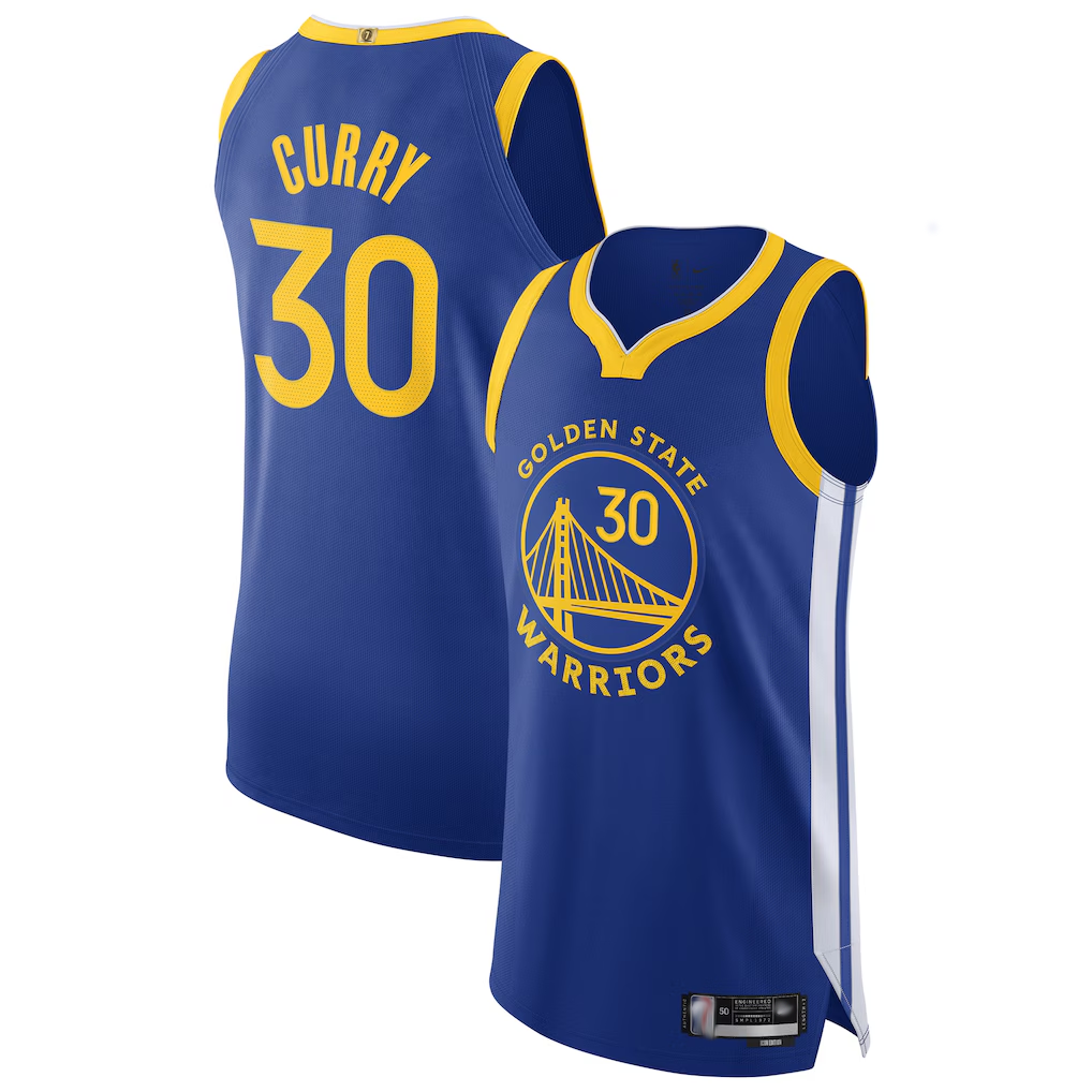 tuec G.State Warriors #30 Stephen Curry Royal Authentic Jerseys - Icon Edition