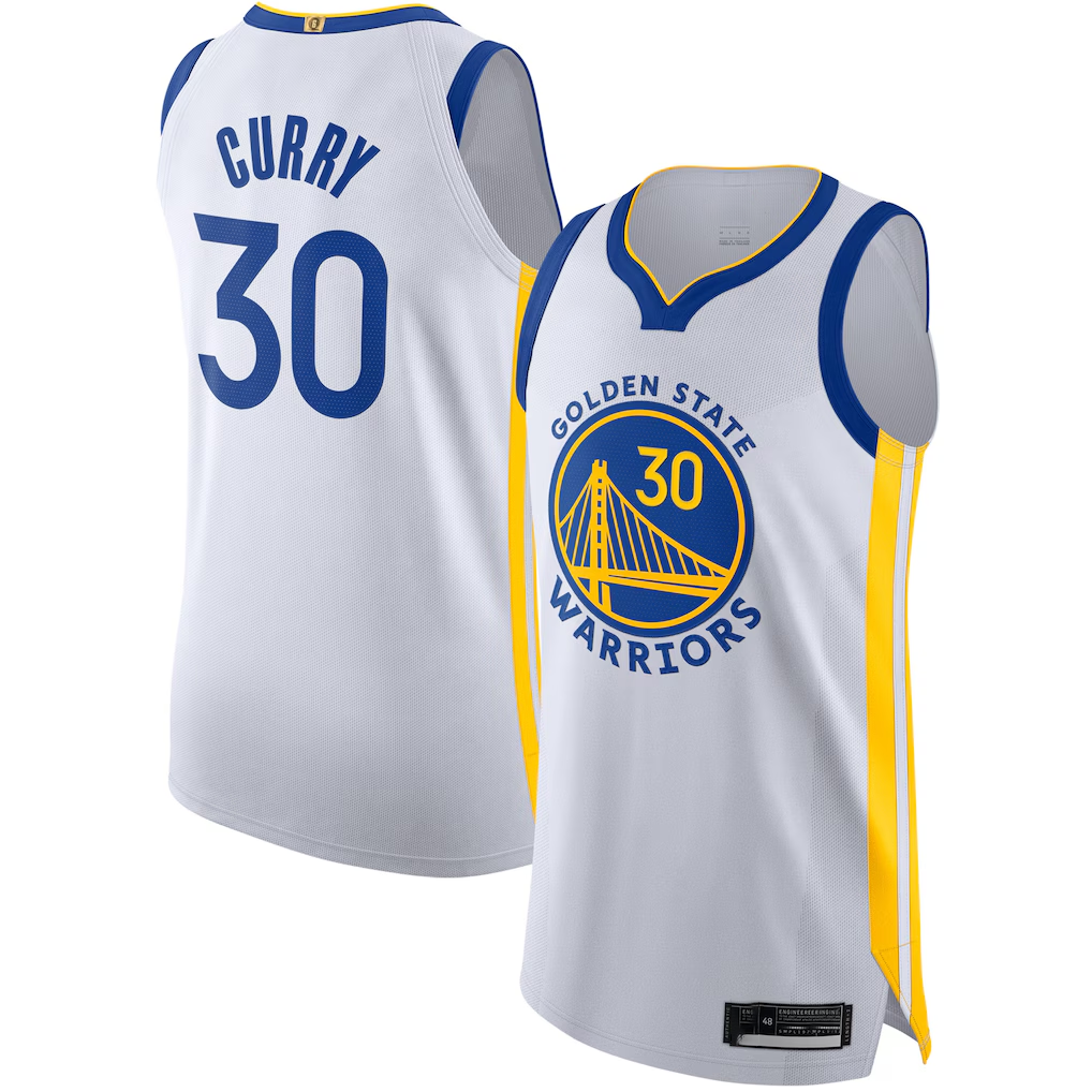 tuec G.State Warriors #30 Stephen Curry White Authentic Jerseys - Association Edition