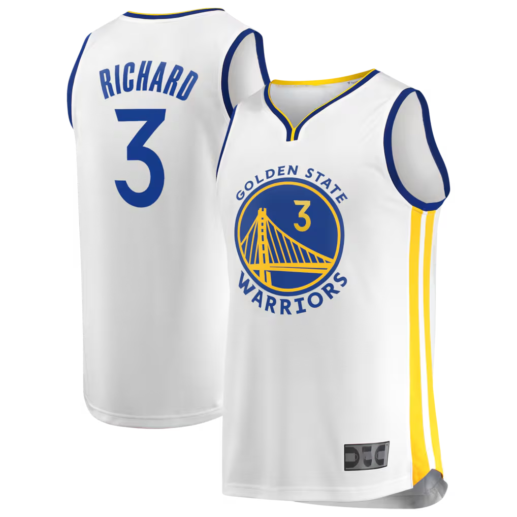 tuec G.State Warriors #3 Will Richard White Fast Break Replica Player Jerseys - Association Edition