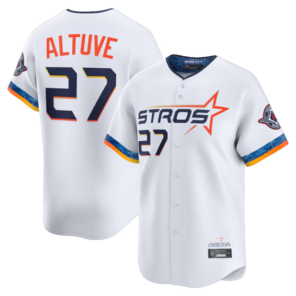 tuec H.Astros #27 Jose Altuve Player White City Connect Limited Home Stitched Jerseys
