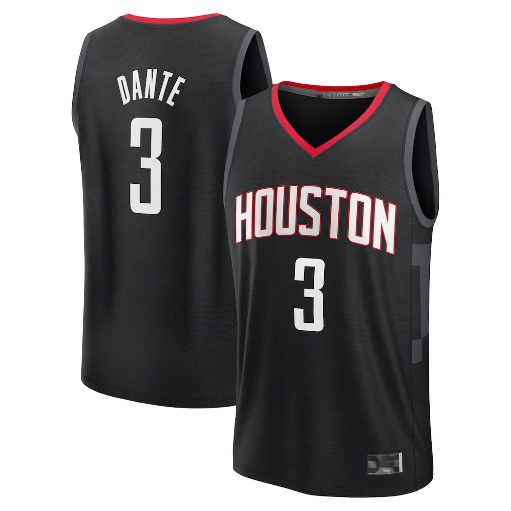 tuec H.Rockets #3 N'Faly Dante Black Fast Break Replica Player Stitched Jerseys-Statement Edition