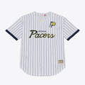 tuec I.Pacers Mitchell & Ness White Head Coach Pinstripe Mesh Full-Button Baseball Jerseys