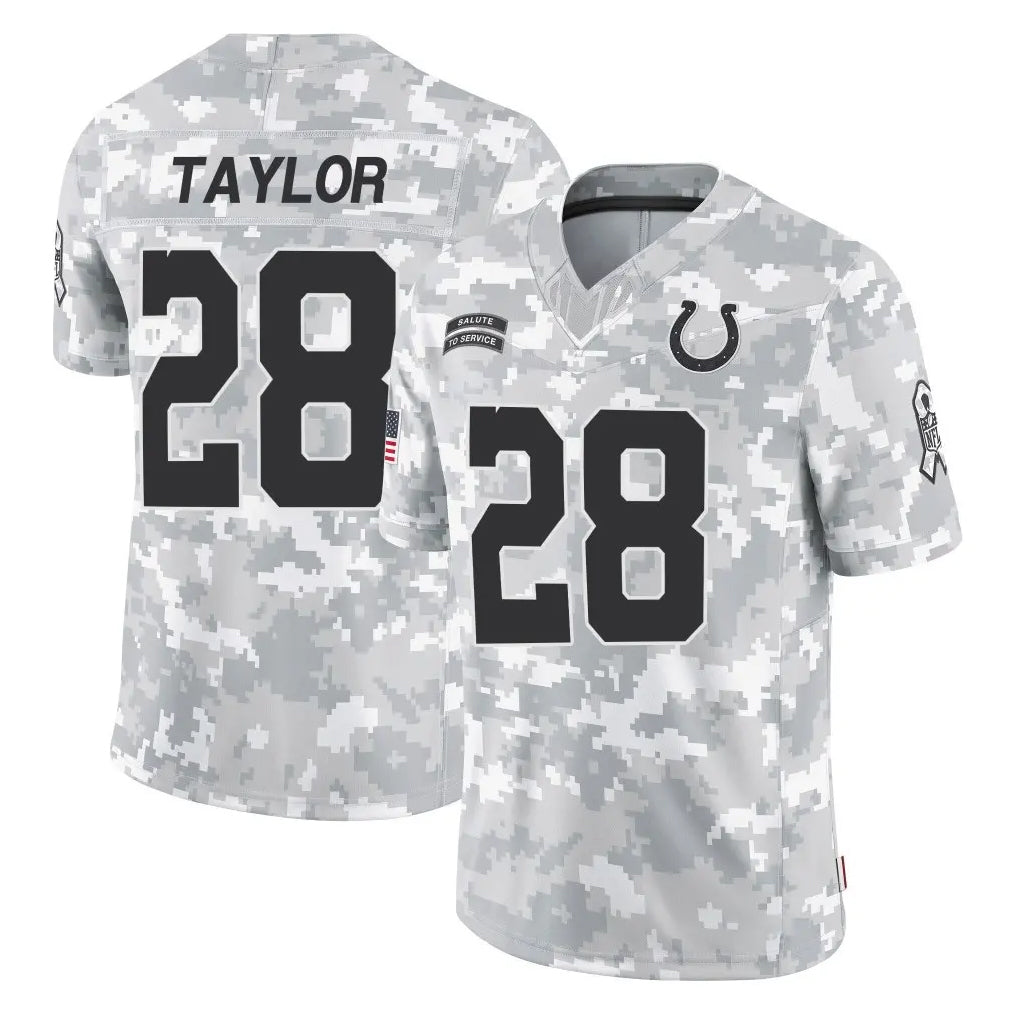 tuec IN.Colts #28 Jonathan Taylor Player Arctic Camo Salute To Service Limited Game Stitched Jerseys