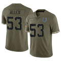 Tuec IN.Colts #53 CJ Allen Player Olive Salute To Service Limited Stitched Jerseys