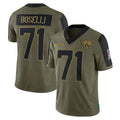 Tuec J.Jaguars #71 Tony Boselli?Player Olive Salute To Service Limited Game Stitched Jerseys