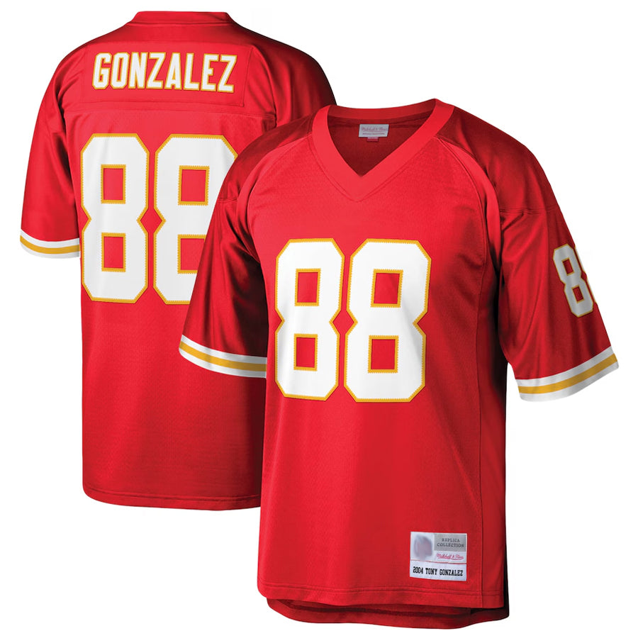 tuec KC.Chiefs #88 Tony Gonzalez Player Mitchell & Ness Red Legacy Football Jerseys