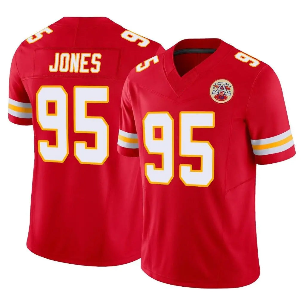 Tuec KC.Chiefs #95 Chris Jones Player Red Limited Vapor F.U.S.E. Home Game Stitched Jerseys