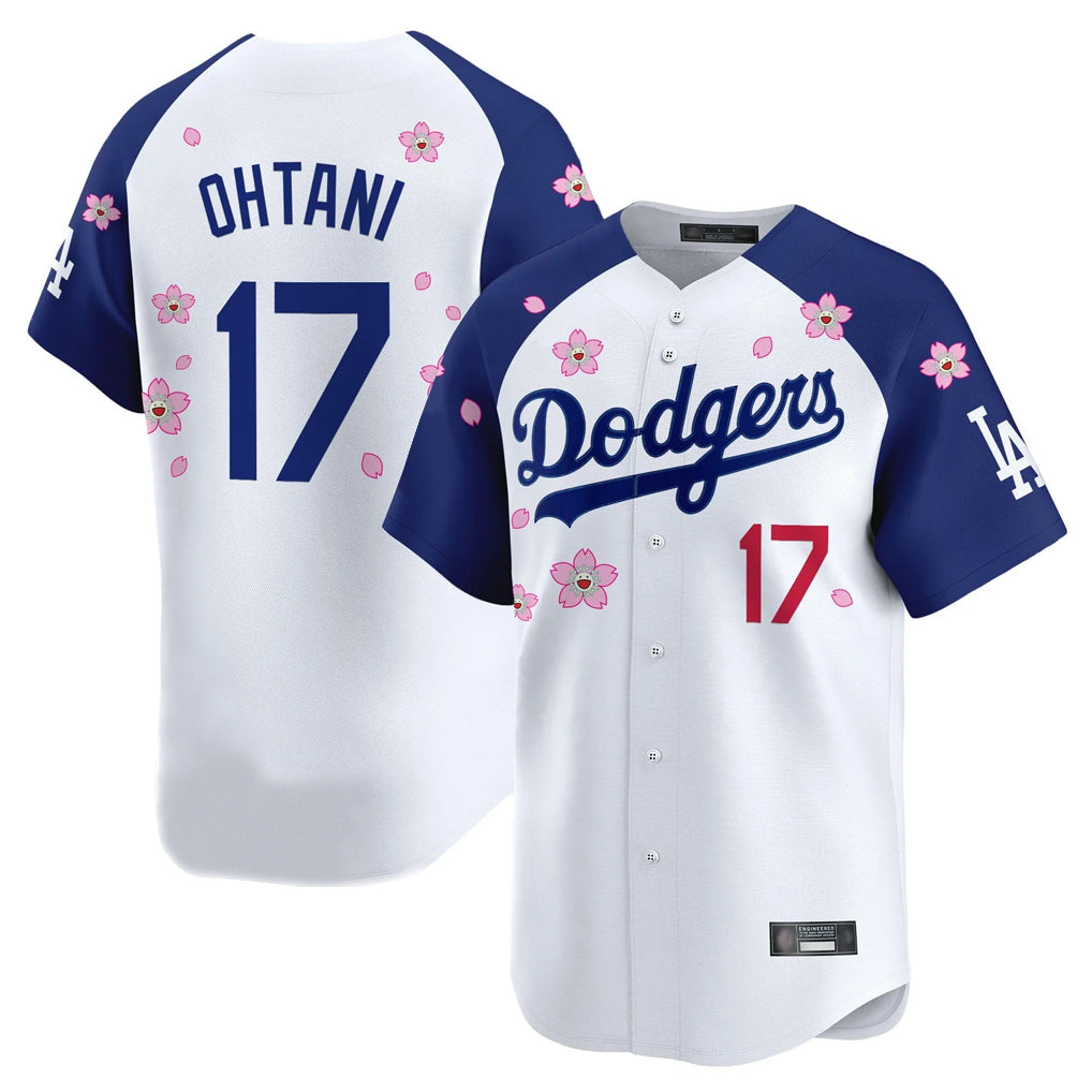 tuec LA.Dodgers #17 Shohei Ohtani Player White-Royal Tokyo Series Vapor Premier Limited Stitched Jerseys