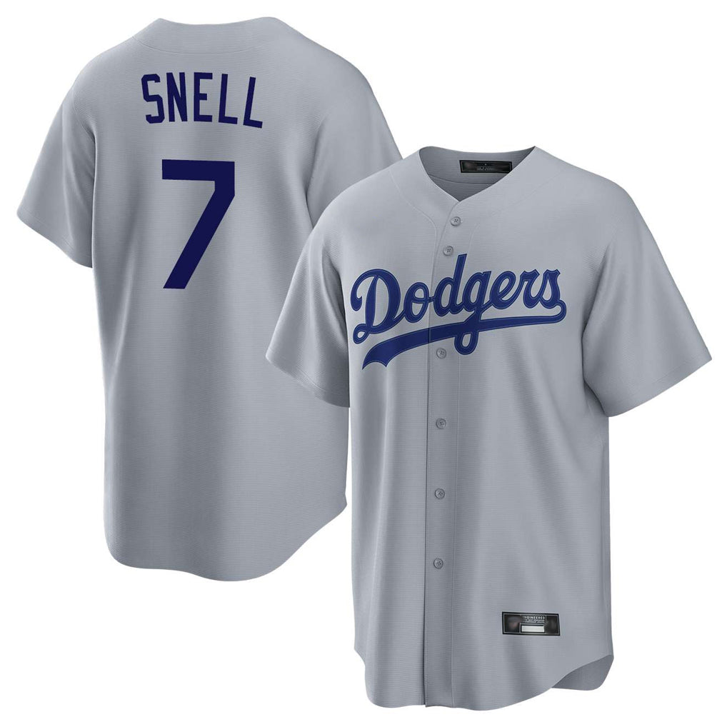 tuec LA.Dodgers #7 Blake Snell Player Gray Game Stitched Jerseys
