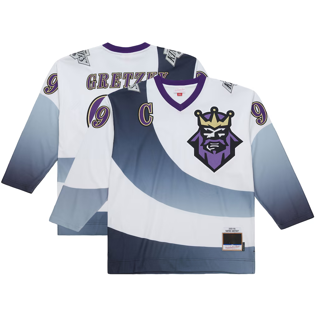 Tuec LA.Kings #99 Wayne Gretzky Mitchell & Ness White Big & Tall 1995-96 Blue Line 2.0 Jerseys