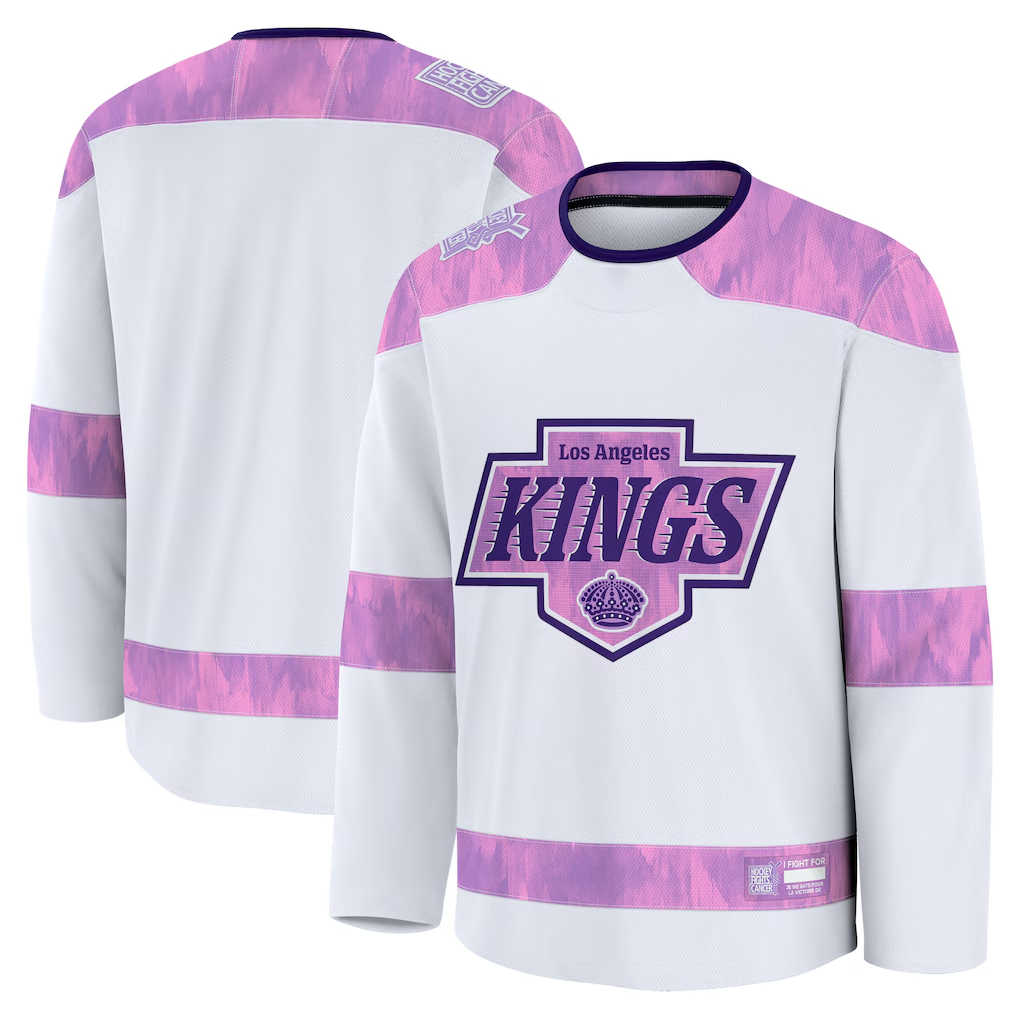 Tuec LA.Kings White 2024 Hockey Fights Cancer Practice Jerseys