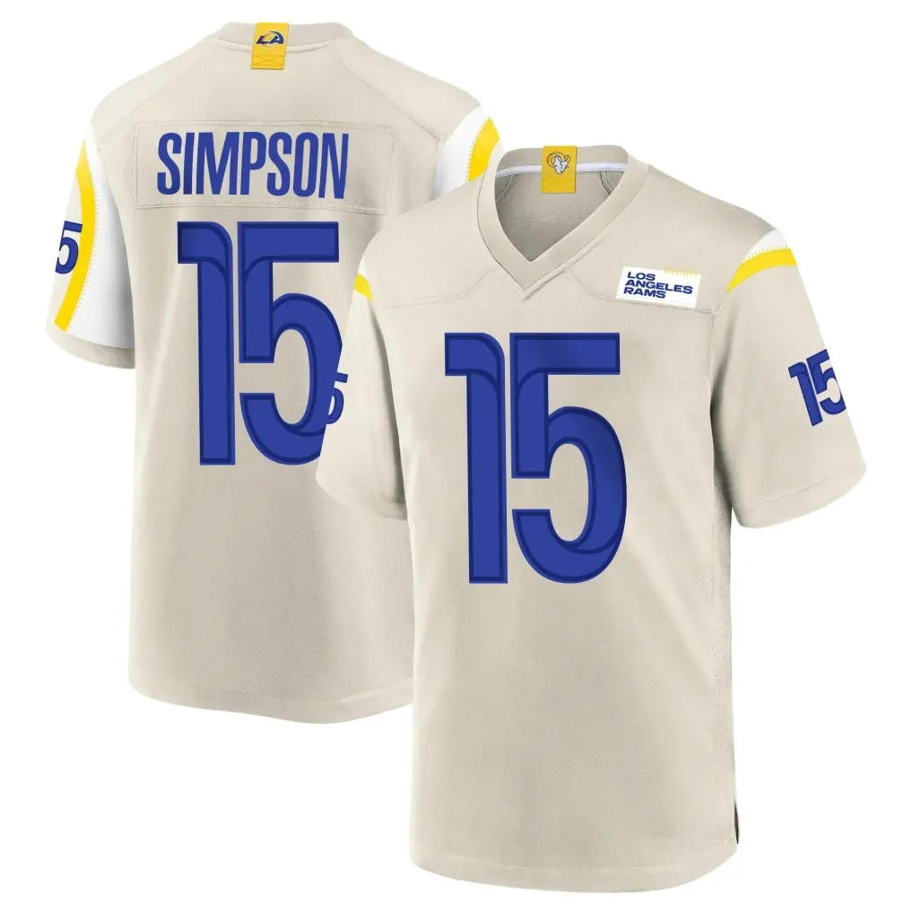 tuec LA.Rams #15 Ty Simpson Player Bone Home Game Stitched Jerseys