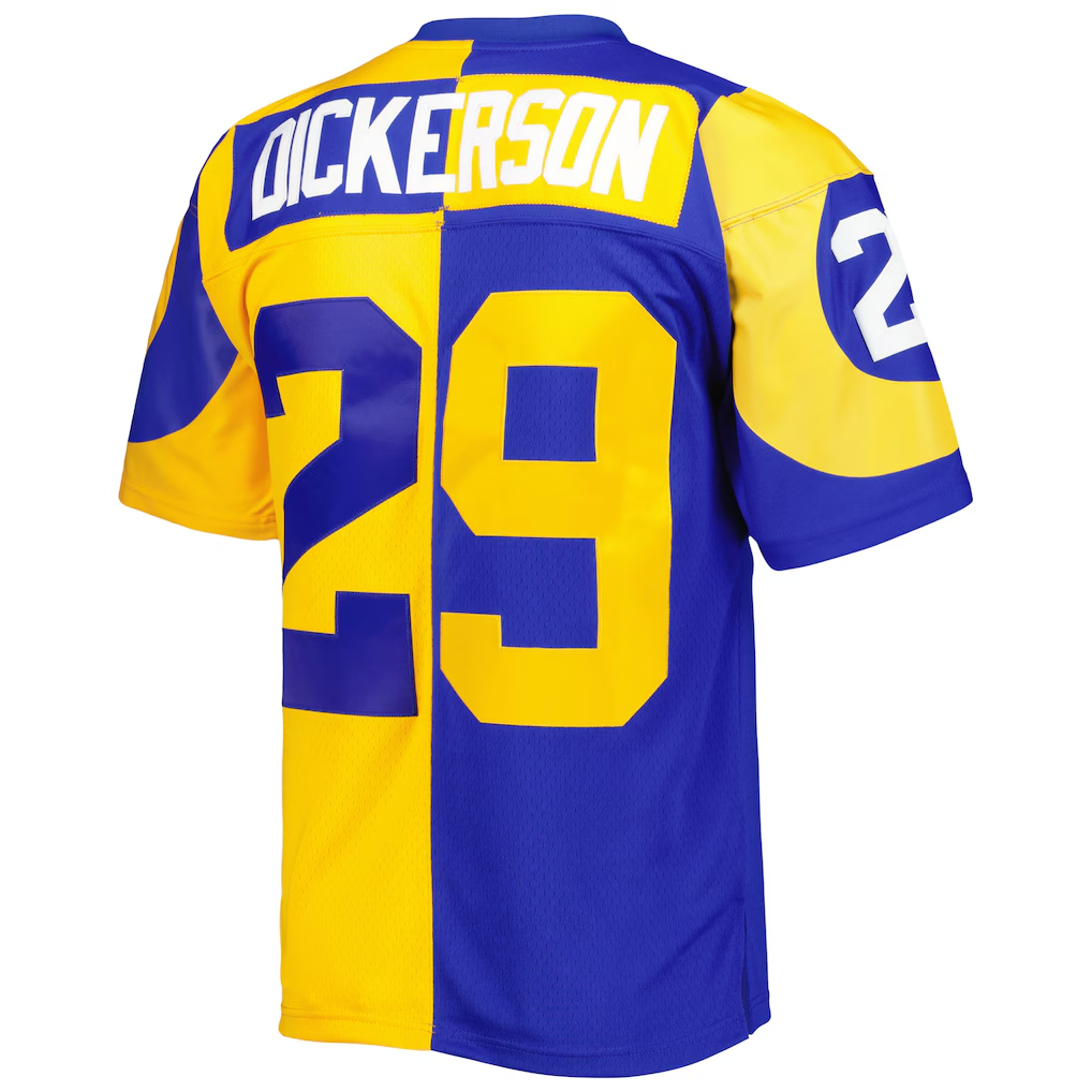 tuec LA.Rams #29 Eric Dickerson Mitchell & Ness RoyalGold 1984 Split Legacy Replica Jersey
