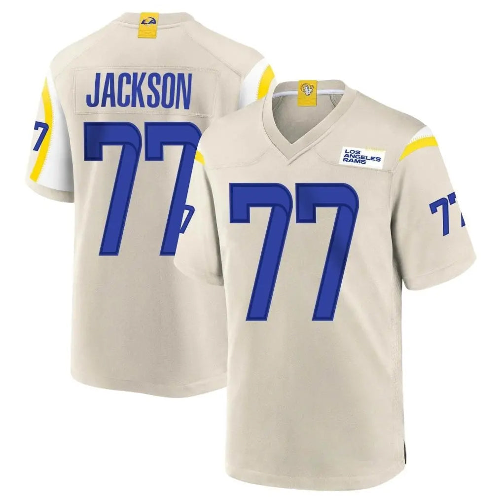 tuec LA.Rams #77 Alaric Jackson Player Bone Home Game Stitched Jerseys
