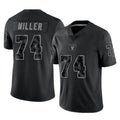 Tuec LV.Raiders #74 Kolton Miller Player Black Reflective Limited Game Stitched Jerseys