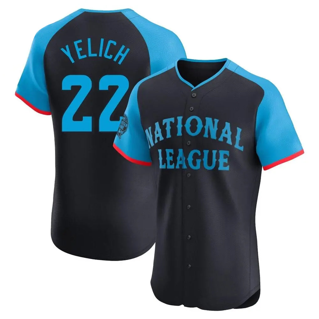 tuec M.Brewers #22 Christian Yelich Player Navy Limited National League All-Star Home Limited Elite Stitched Jerseys