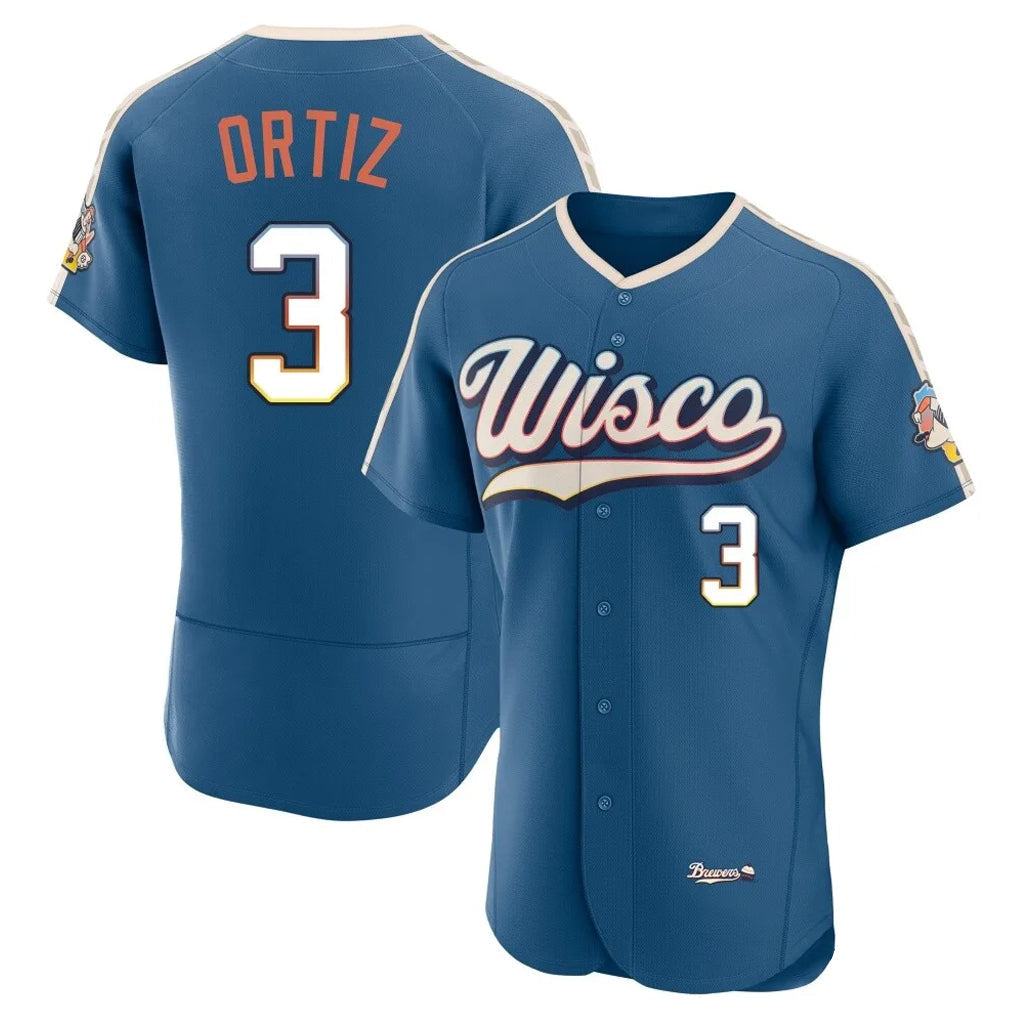 tuec M.Brewers #3 Joey Ortiz Player Blue 2026 City Connect Home Limited Elite Stitched Jerseys