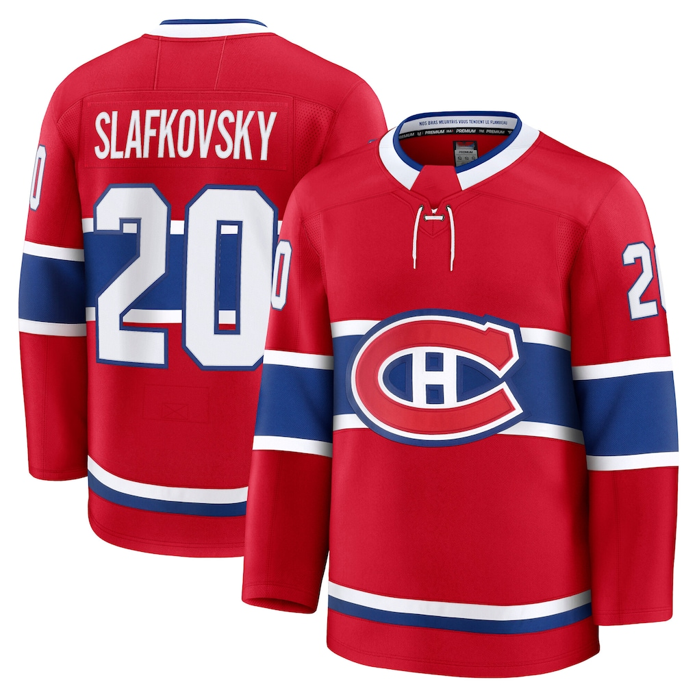 Tuec M.Canadiens #20 Juraj Slafkovsky Red Premium Jerseys