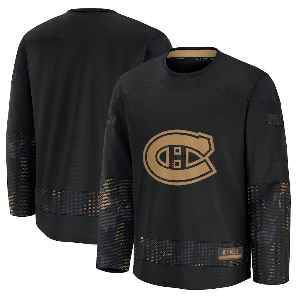 Tuec M.Canadiens Black 2024 Military Appreciation Practice Jerseys