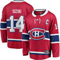 Tuec M.Canadiens #14 Nick Suzuki Red Home Captain Patch Breakaway Player Jerseys