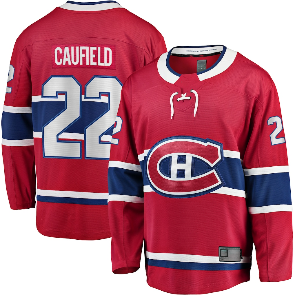 Tuec M.Canadiens #22 Cole Caufield Red Home Breakaway Replica Jerseys