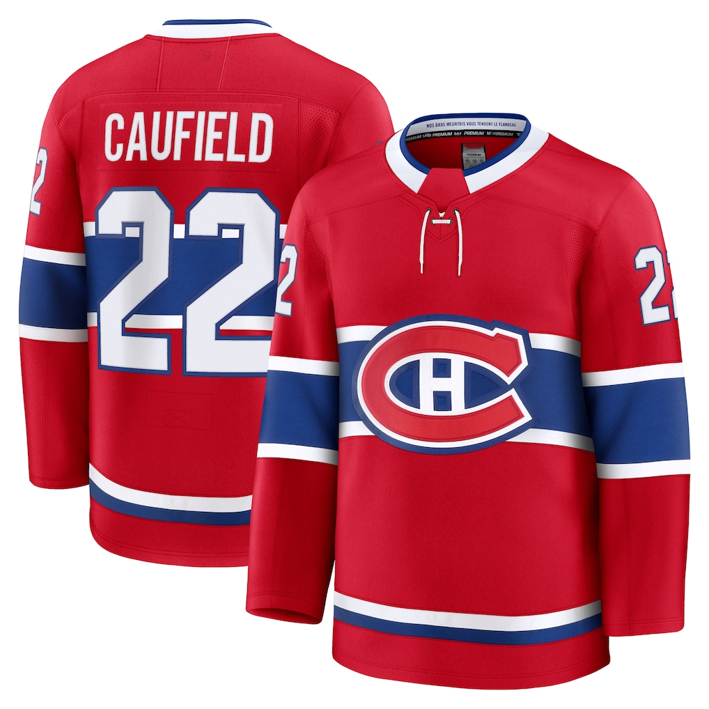 Tuec M.Canadiens #22 Cole Caufield Red Home Premium Jerseys