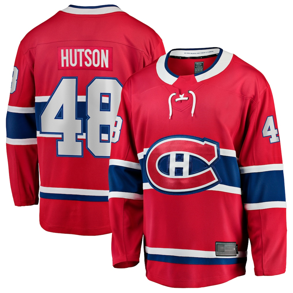 Tuec M.Canadiens #48 Lane Hutson Red Home Breakaway Jerseys