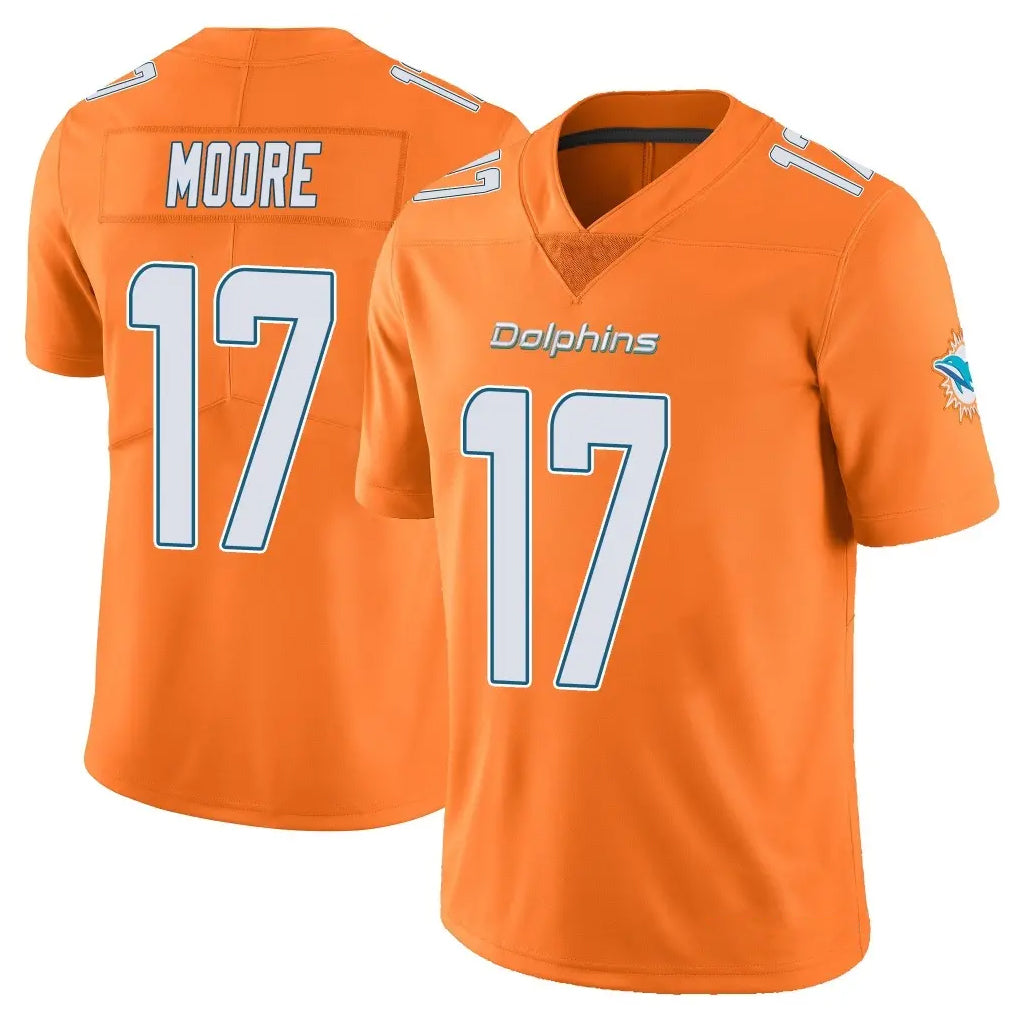 Tuec M.Dolphins #17 Trey Moore Player Orange Limited Home Game Stitched Jerseys