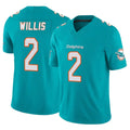 Tuec M.Dolphins #2 Malik Willis Player Aqua Limited Vapor F.U.S.E. Home Game Stitched Jerseys