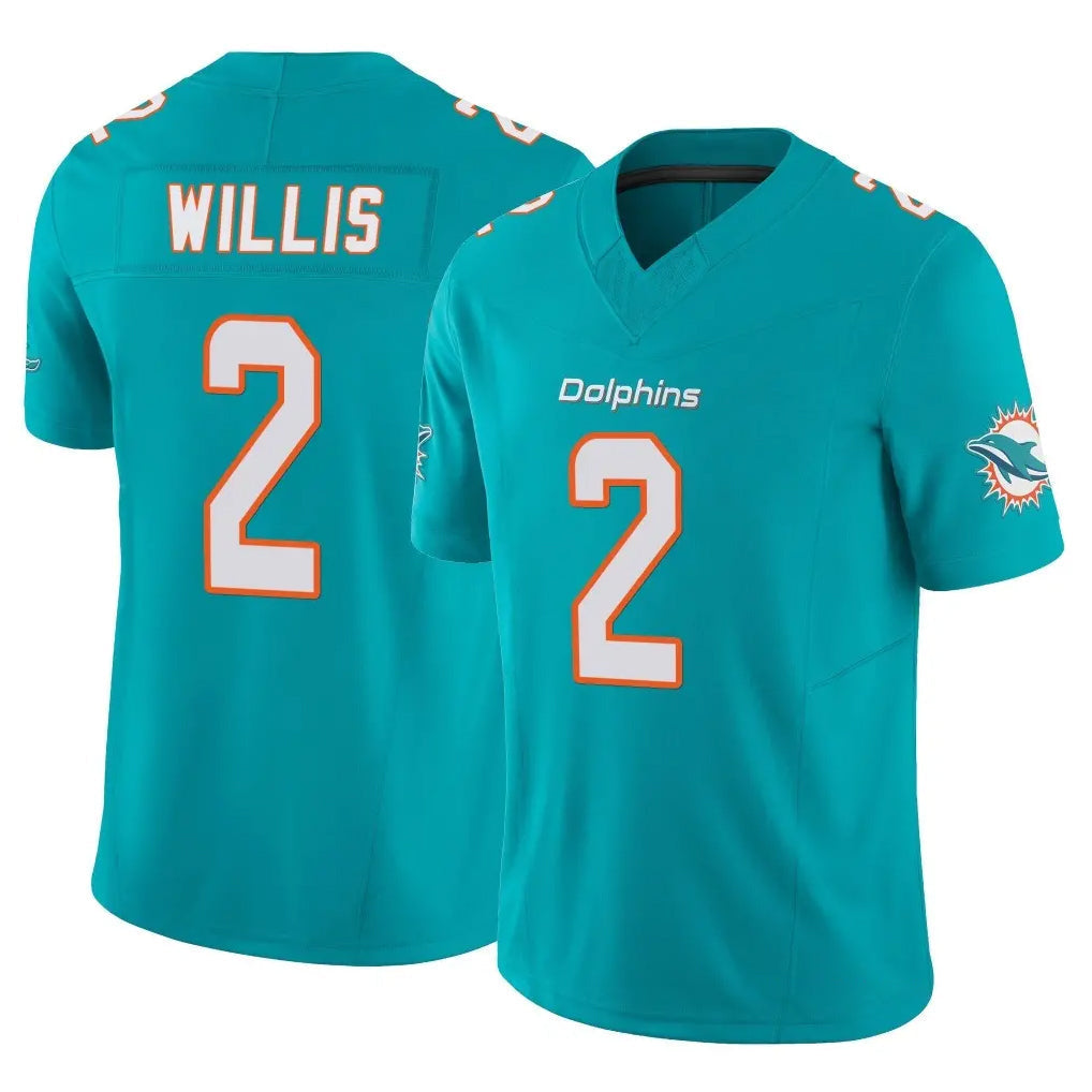 Tuec M.Dolphins #2 Malik Willis Player Aqua Limited Vapor F.U.S.E. Home Game Stitched Jerseys