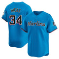 tuec M.Marlins #34 Liam Hicks Player Blue Home Limited Stitched Jerseys