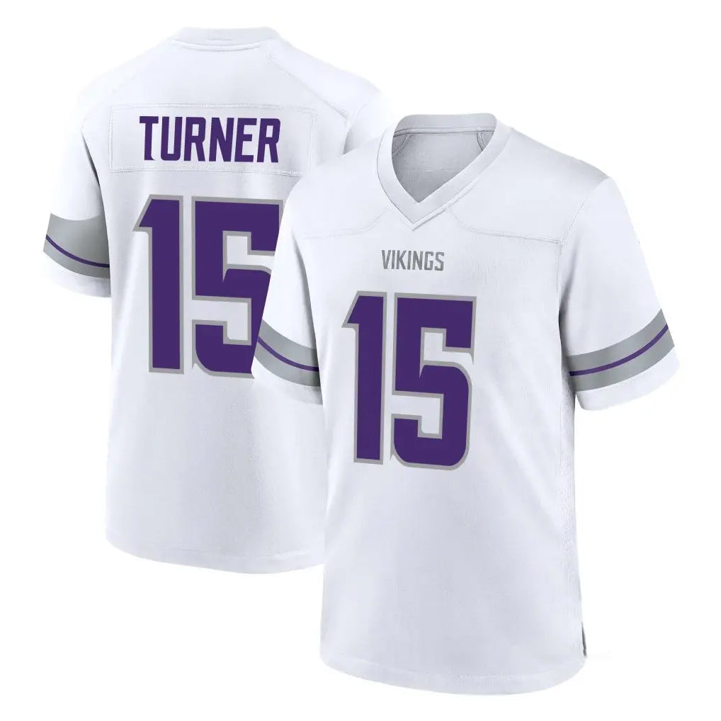 Tuec MN.Vikings #15 Dallas Turner Player White Alternate Home Game Stitched Jerseys