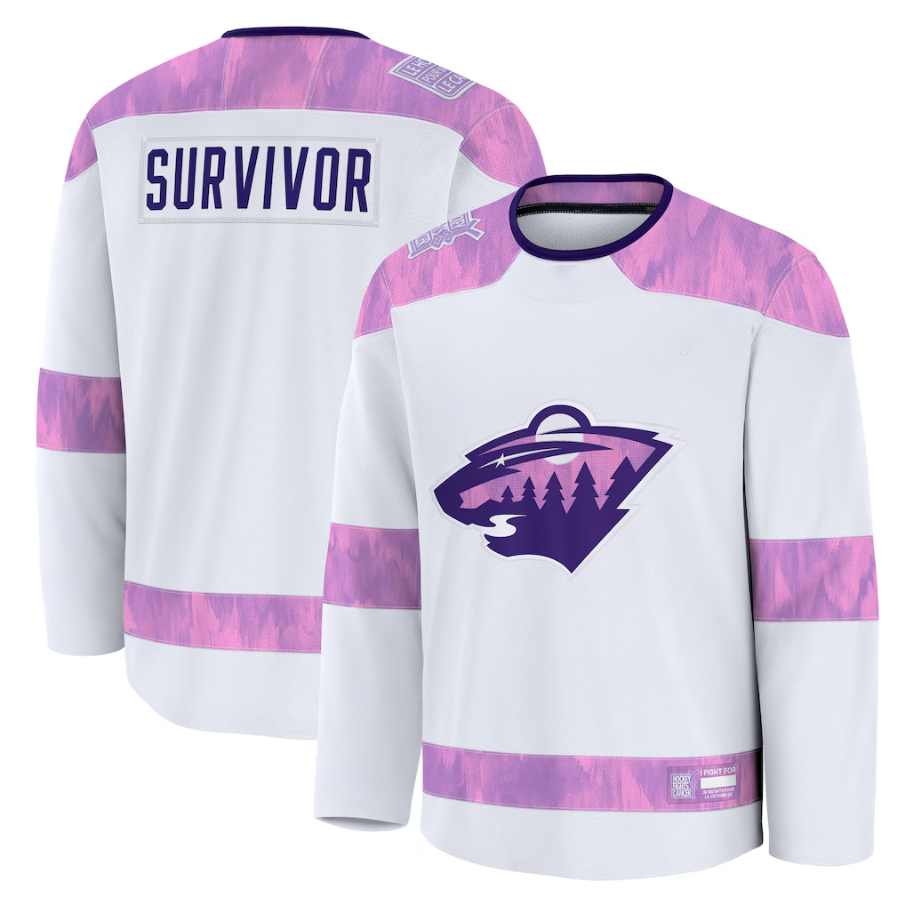 Tuec M.Wild White Hockey Fights Cancer Survivor Practice Jerseys