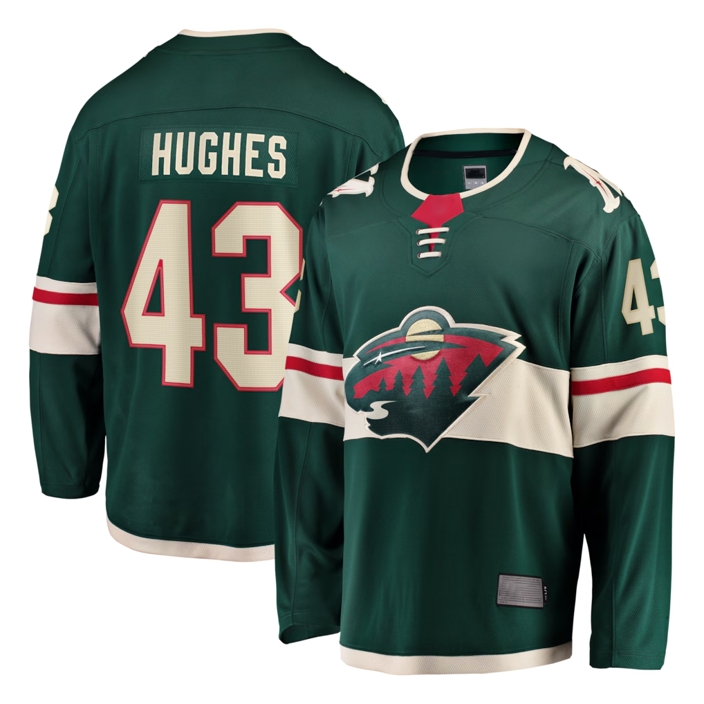 Tuec M.Wild #43 Quinn Hughes Green Home Breakaway Jerseys