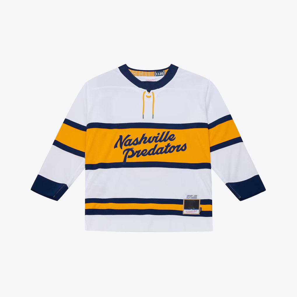 Tuec N.Predators Filip Forsberg Mitchell & Ness White 2020 Power Play Jerseys