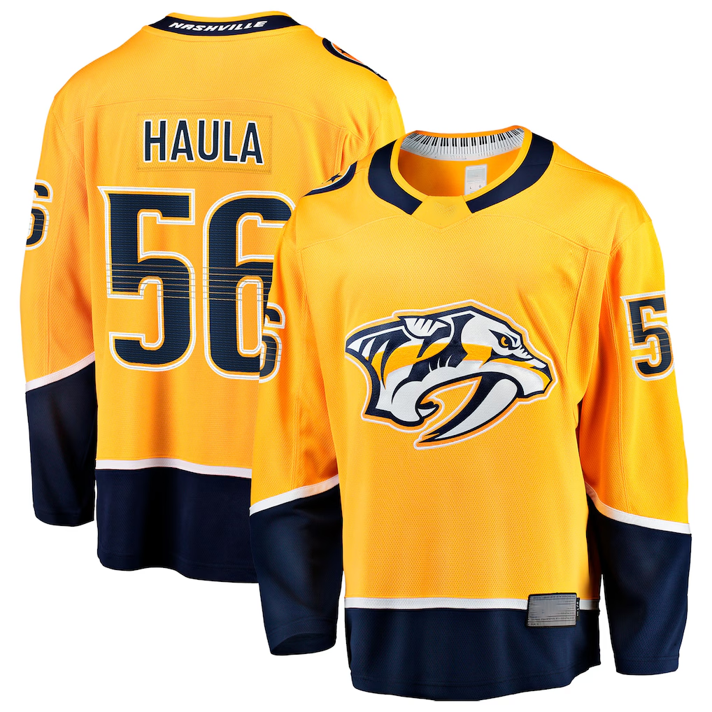 Tuec N.Predators #56 Erik Haula Gold Home Breakaway Jerseys