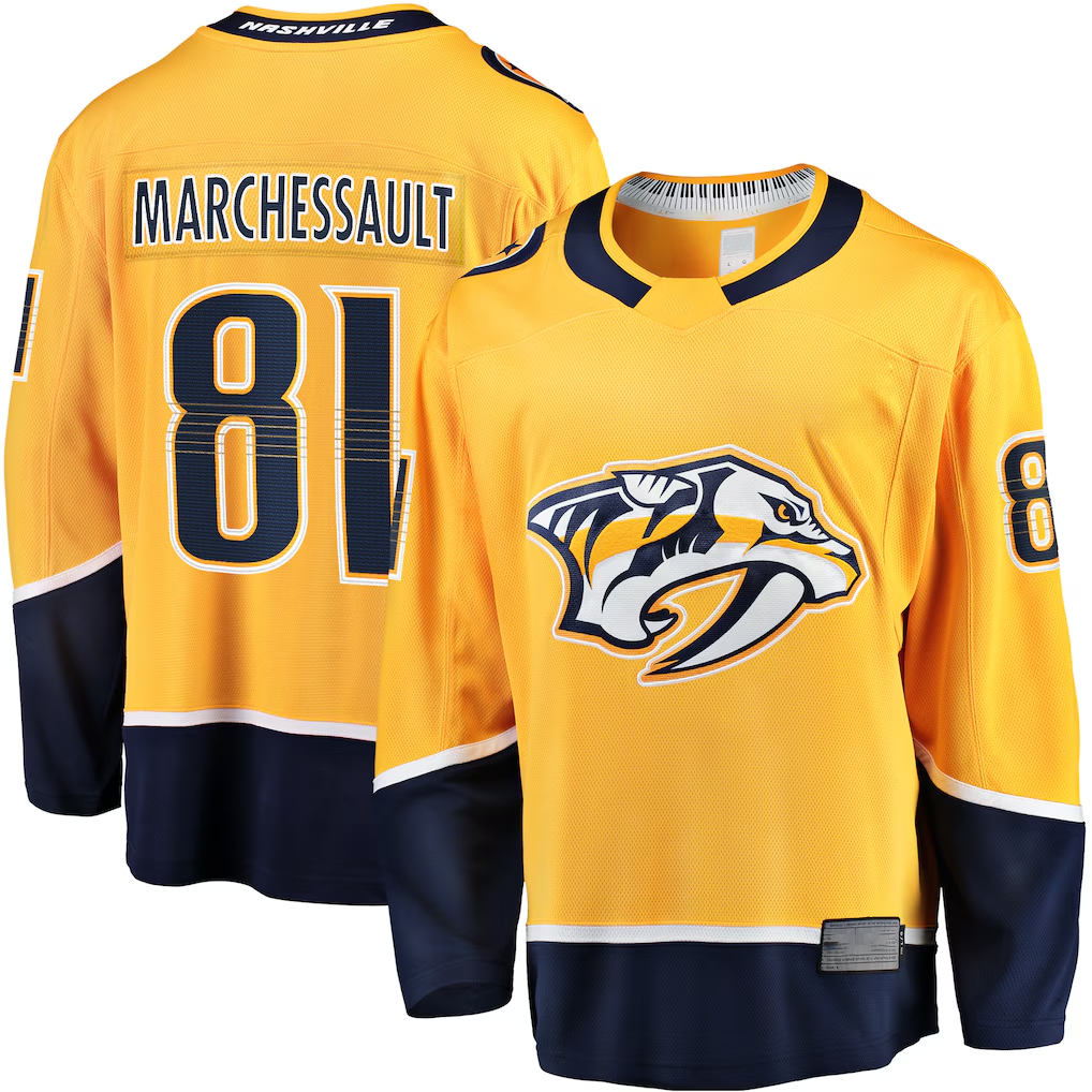 Tuec N.Predators #81 Jonathan Marchessault Gold Breakaway Jerseys