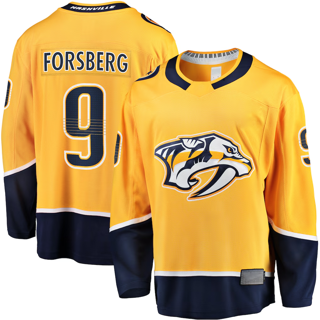 Tuec N.Predators #9 Filip Forsberg Gold Home Breakaway Jerseys