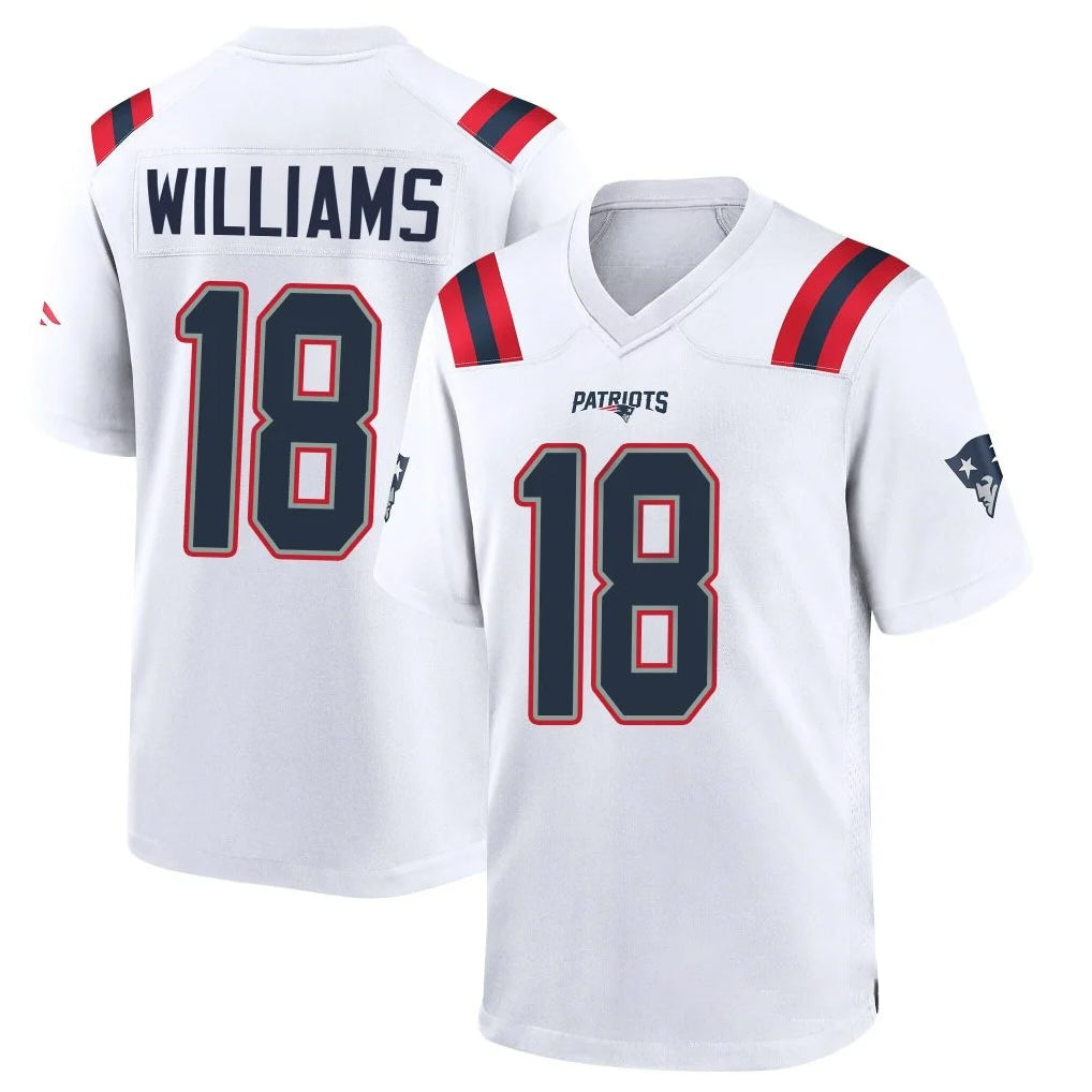 Tuec NE.Patriots #18 Kyle Williams Player White Home Game Stitched Jerseys