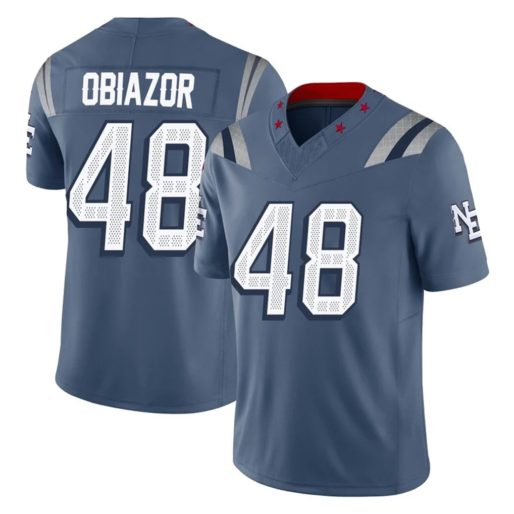 Tuec NE.Patriots #48 Namdi Obiazor Player Blue Limited Rivalries Collection Home Game Stitched Jerseys