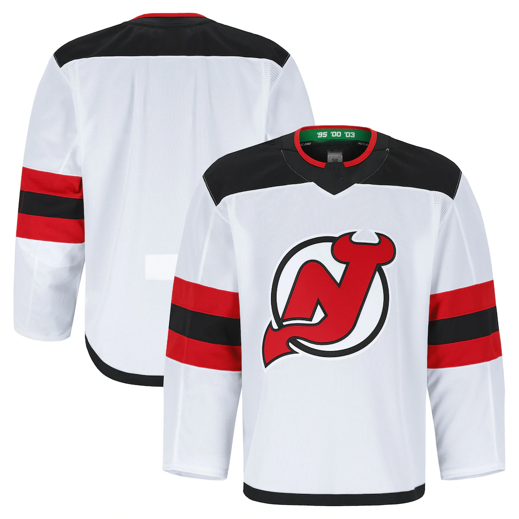 Tuec N.Jersey Devils White Away Authentic Pro Jerseys