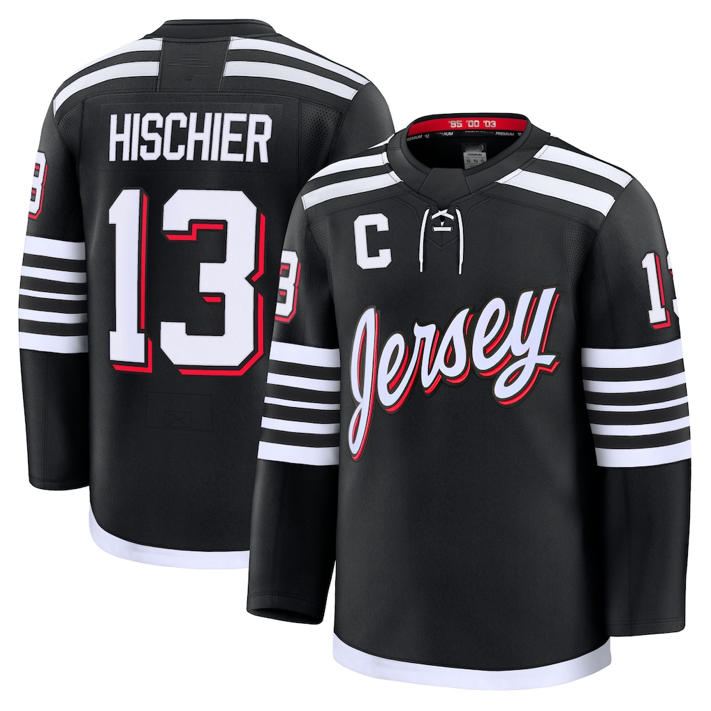 Tuec N.Jersey Devils #13 Nico Hischier Black Alternate Premium Jerseys