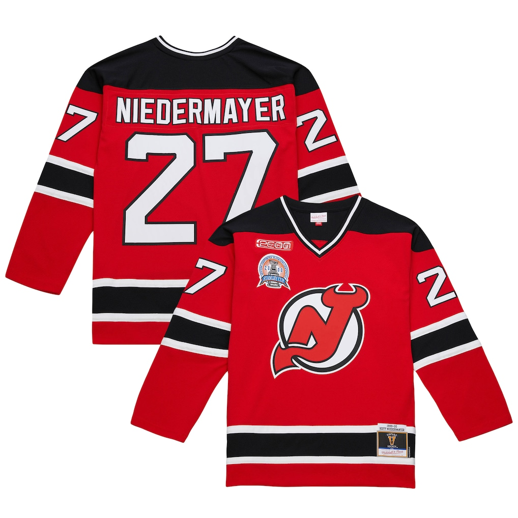Tuec N.Jersey Devils #27 Scott Niedermayer Mitchell & Ness Red Big & Tall 199900 Blue Line 2.0 Jerseys