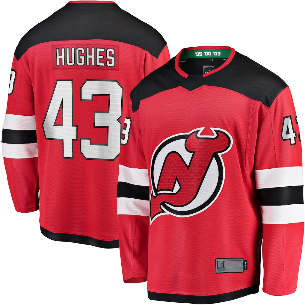 Tuec N.Jersey Devils #43 Luke Hughes Red Home Breakaway Player Jerseys
