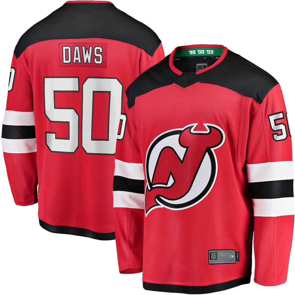 Tuec N.Jersey Devils #50 Nico Daws Red Home Breakaway Player Jerseys