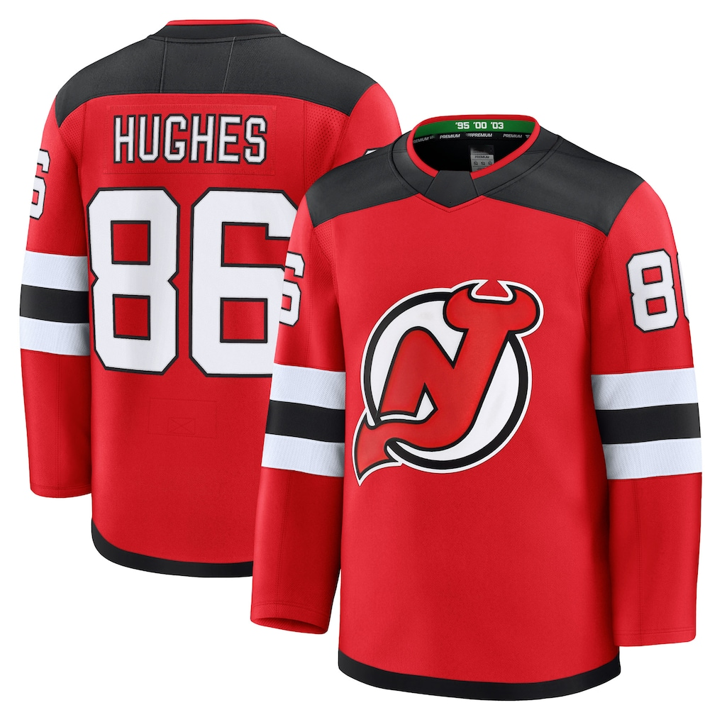 Tuec N.Jersey Devils #86 Jack Hughes Red Home Premium Jerseys