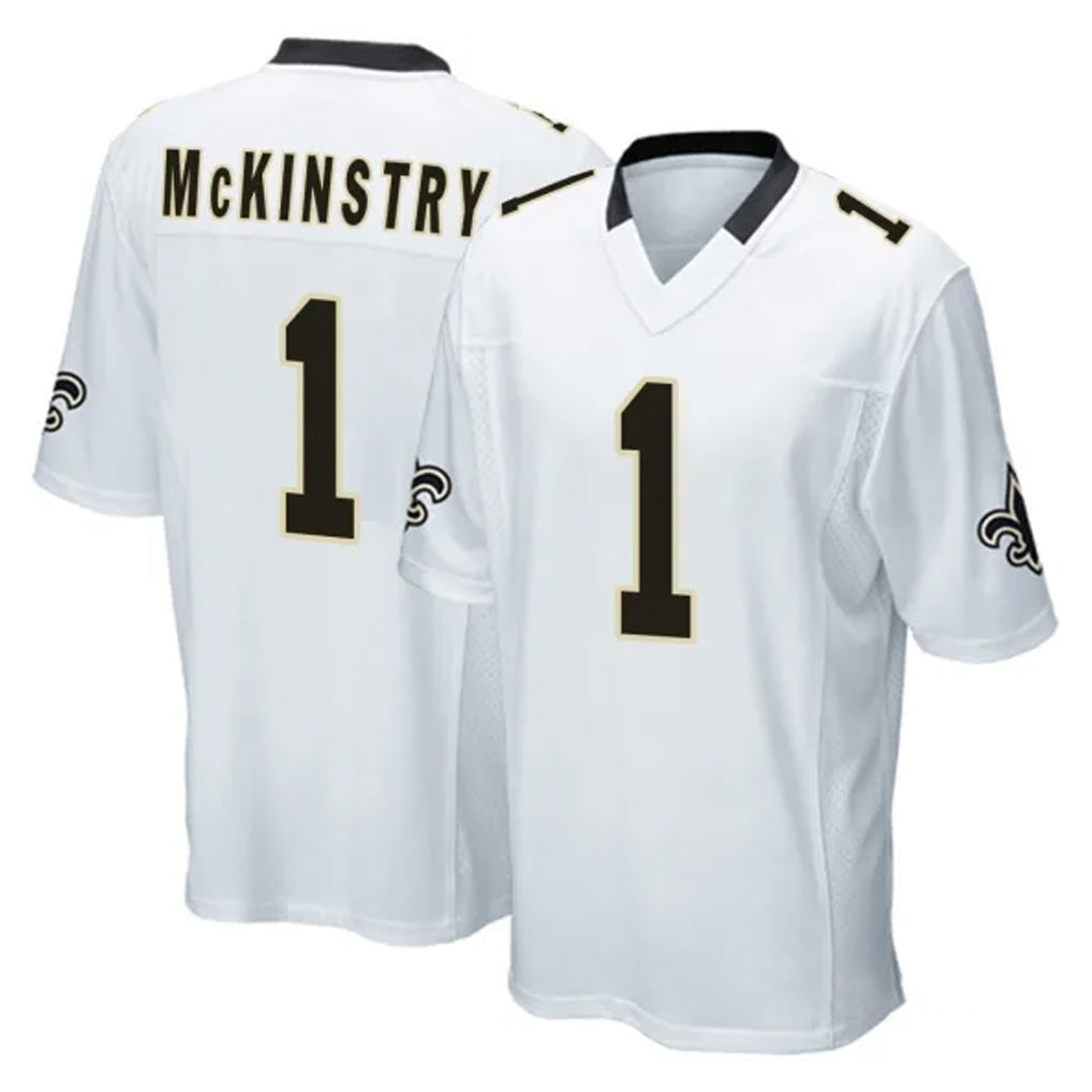Tuec NO.Saints #1 Kool-Aid McKinstry Player White Home Game Stitched Jerseys