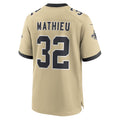 tuec NO.Saints #32 Tyrann Mathieu Player Gold Alternate Game Stitched Jerseys