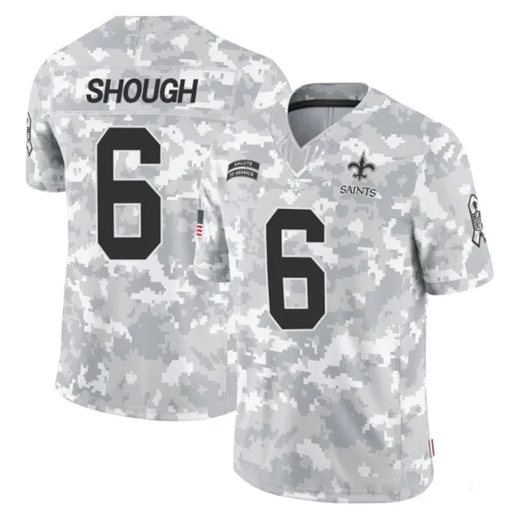 Tuec NO.Saints #6 Tyler Shough Player Arctic Camo Salute To Service Limited Game Stitched Jerseys