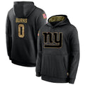 tuec NY.Giants #0 Brian Burns Player Black Salute to Service Hoodies Stitched Jerseys